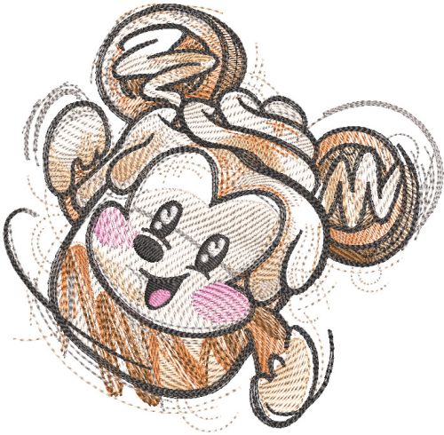 Mickey mouse chocolate embroidery design