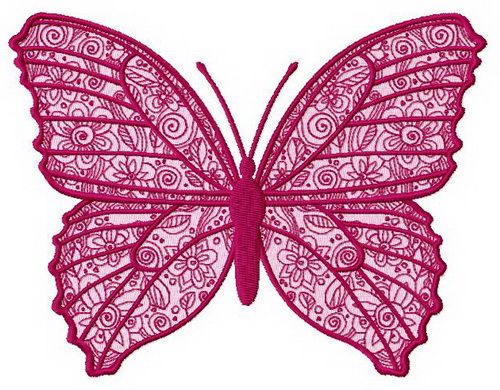 Blooming butterfly machine embroidery design
