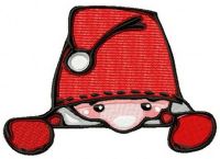 Santa hiding embroidery design