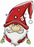 Amiable gnome embroidery design
