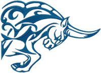 Tribal Bull embroidery design