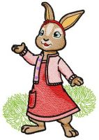 Bunny girl 3 embroidery design