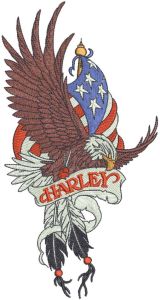 Harley Davidson Eagle 4 embroidery design