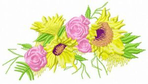 Summer wreath embroidery design
