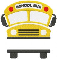 School bus with monogram embroidery design