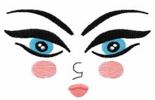 Doll face embroidery design