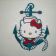Hello Kitty embroidered on white t-shirt