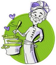 Enthusiastic chef embroidery design