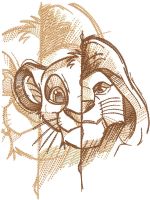 Scar Simba sketch embroidery design