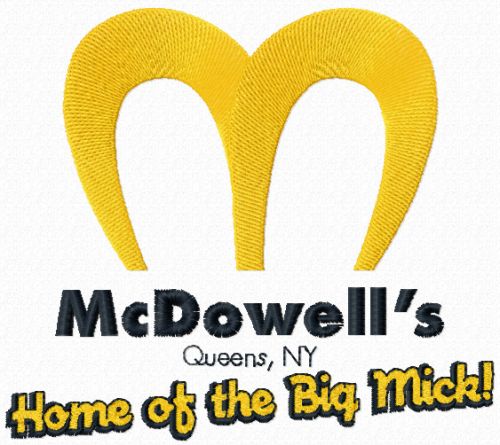 McDowell logo machine embroidery design