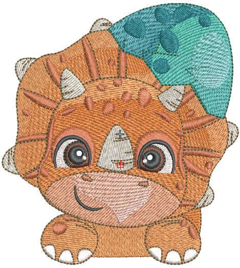 Triceratops pocket variant embroidery design
