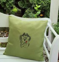 Cushion with Drinking cat free embroidery design