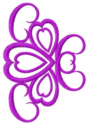 Decoration with hearts machine embroidery design