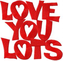 Love you lots embroidery design