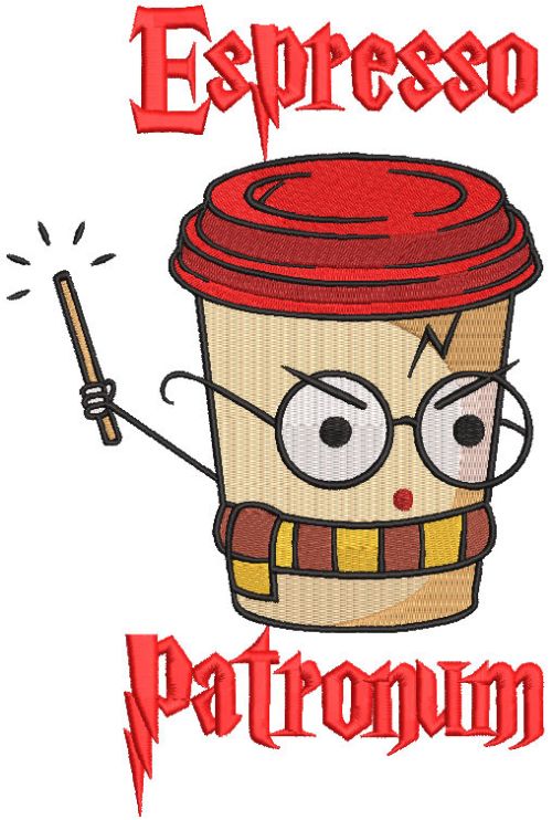 Espresso Patronum embroidery design