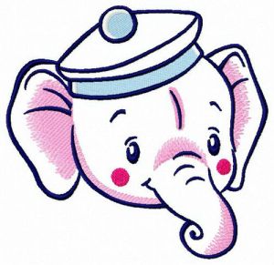 Baby elephant muzzle embroidery design