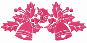 Holly and bells decoration embroidery design