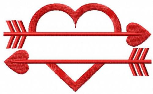 Arrow heart free embroidery design