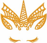 Gold halloween unicorn embroidery design