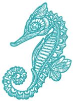 Mosaic sea horse 2 embroidery design