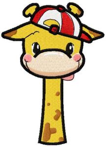 Funny giraffe boy embroidery design