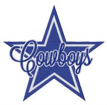 Cowboys star logo embroidery design