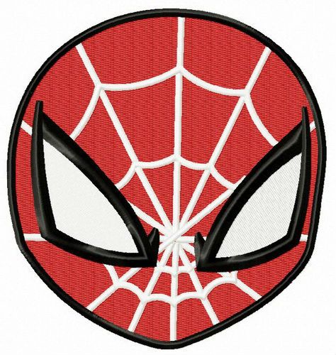 Spiderman mask machine embroidery design