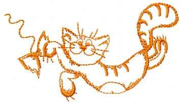 hand drawn cat free embroidery design 6
