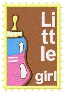 Postage stamp Little girl embroidery design