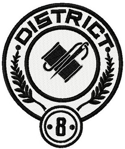 District 8 logo machine embroidery design