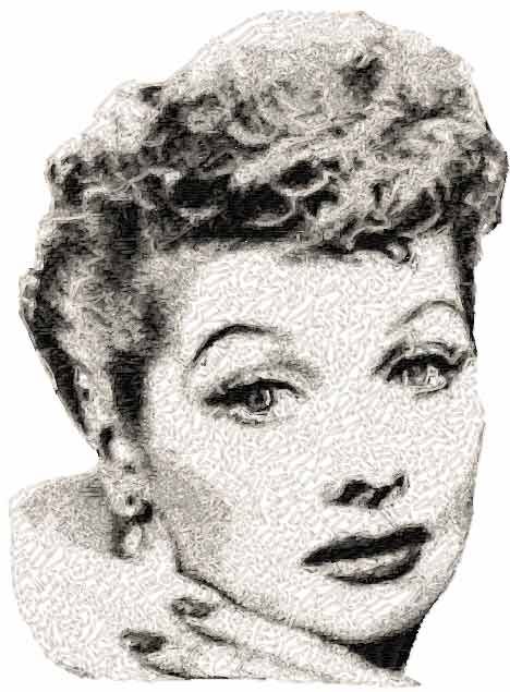 Lucille Ball free machine embroidery design