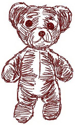 Old bear toy 7 machine embroidery design