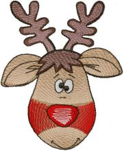 Happy Christmas deer embroidery design