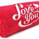 Red towel with Love You embroidery design