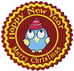 Christmas funny label embroidery design