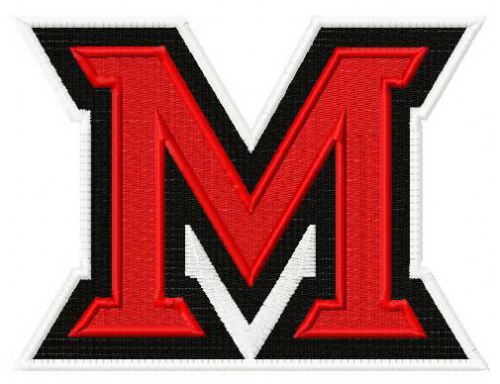 Miami RedHawks logo machine embroidery design      