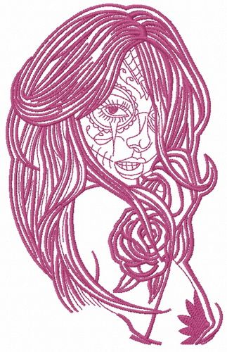 Naked fancy girl 3 machine embroidery design