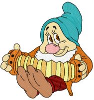 Bashful with an Accordion embroidery design