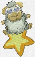 Star lamb embroidery design