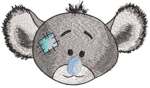 Koala greyscale muzzle embroidery design