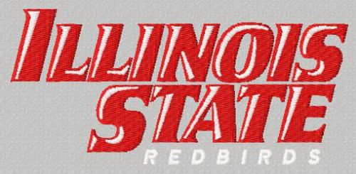 Illinois State Redbirds logo 2 machine embroidery design      