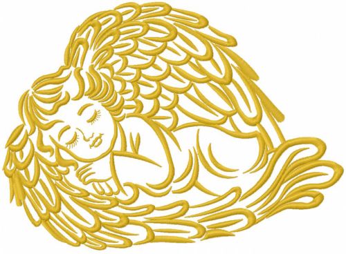 angel covered with wings free embroidery design