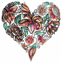 Floral heart 4 embroidery design