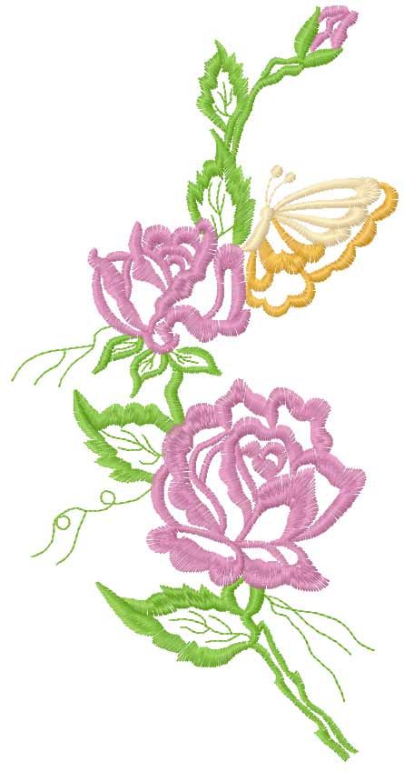 Rose free embroidery design 16