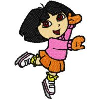 Dora the Explorer Skating embroidery design