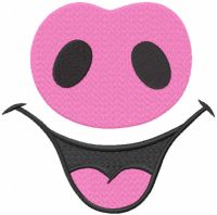 Pig face mask embroidery design