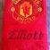 Embroidered Manchester United Football Club logo on towel