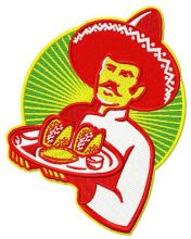 Mexican chef embroidery design