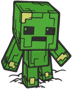 Creeper Minecraft embroidery design