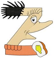 Dr. Seuss alphabet letter Z embroidery design